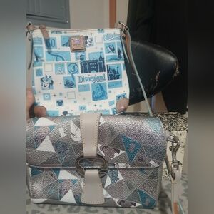 Disneyland Themed Blue and Silver Crossbody Bags